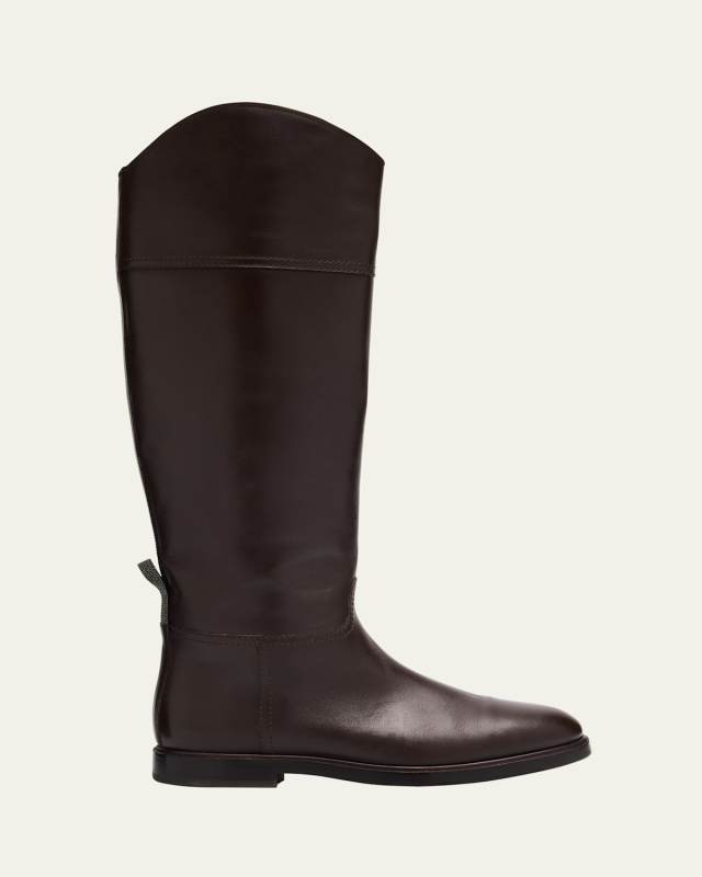 Mat Leather Equestrian Riding Boots